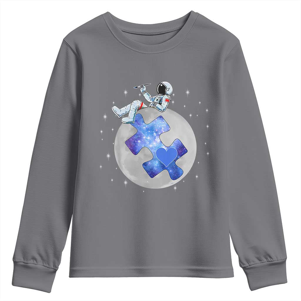 Autism Awareness Astronaut Youth Sweatshirt Space Stars Autistic Kids Sped Teacher