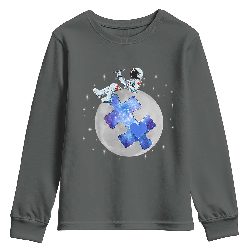Autism Awareness Astronaut Youth Sweatshirt Space Stars Autistic Kids Sped Teacher