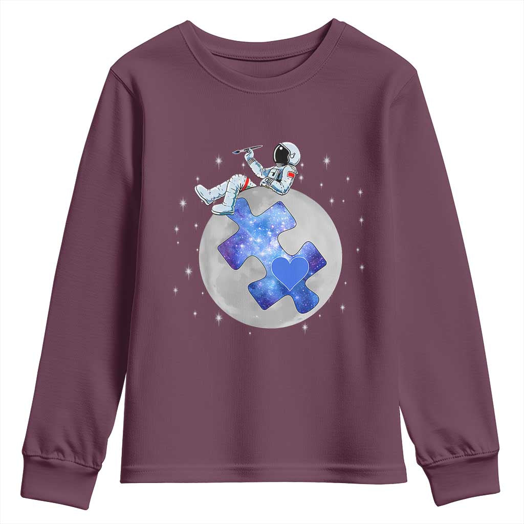 Autism Awareness Astronaut Youth Sweatshirt Space Stars Autistic Kids Sped Teacher
