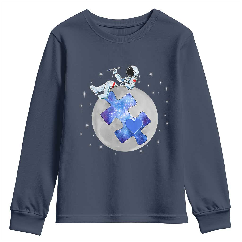 Autism Awareness Astronaut Youth Sweatshirt Space Stars Autistic Kids Sped Teacher