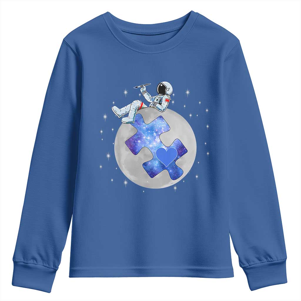 Autism Awareness Astronaut Youth Sweatshirt Space Stars Autistic Kids Sped Teacher