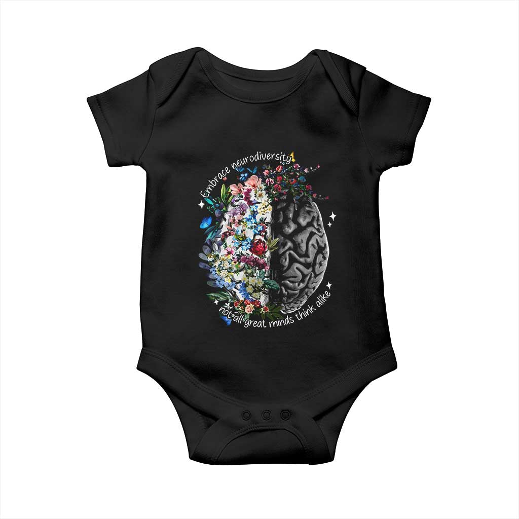 Autism Awareness Baby Onesie Neurodiversity All Great Minds Don't Mind Alike