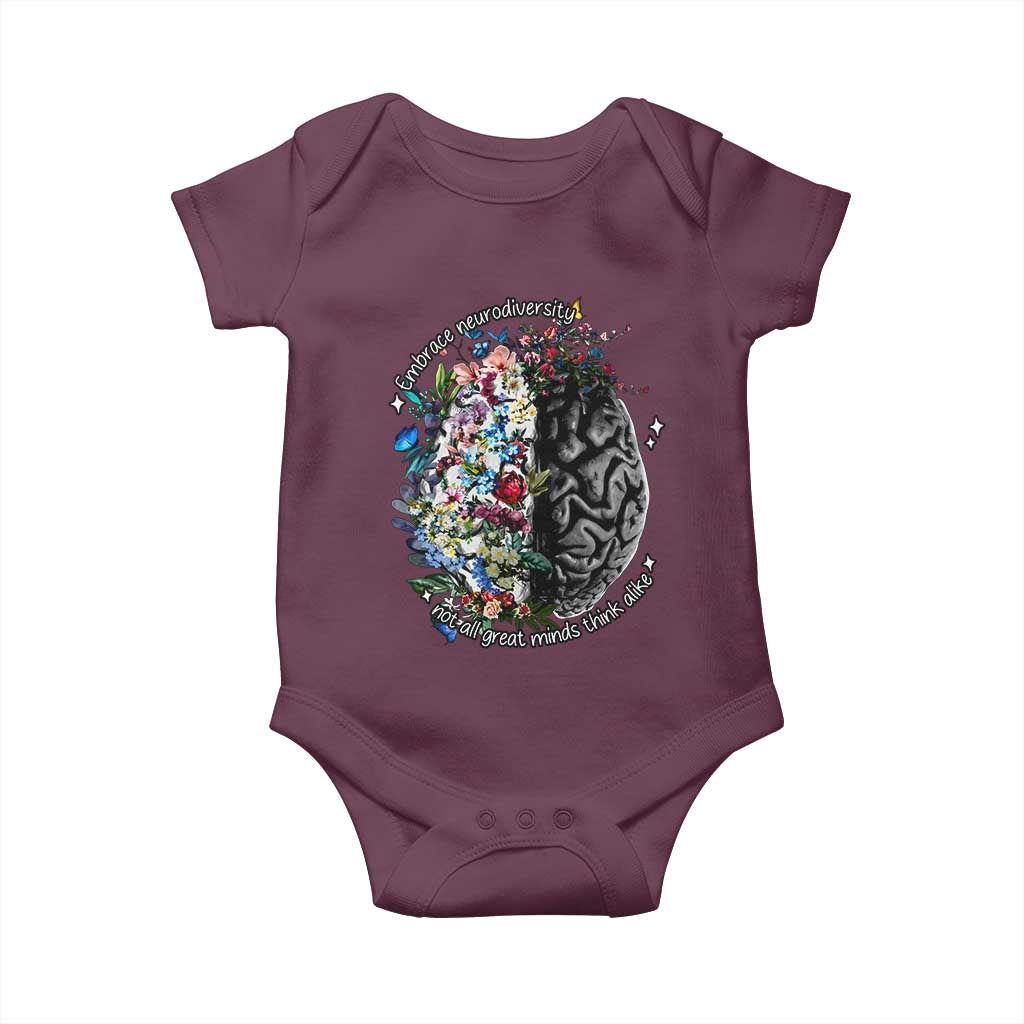 Autism Awareness Baby Onesie Neurodiversity All Great Minds Don't Mind Alike