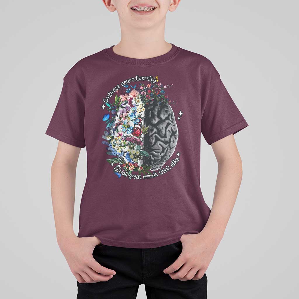 Autism Awareness T Shirt For Kid Neurodiversity All Great Minds Don't Mind Alike