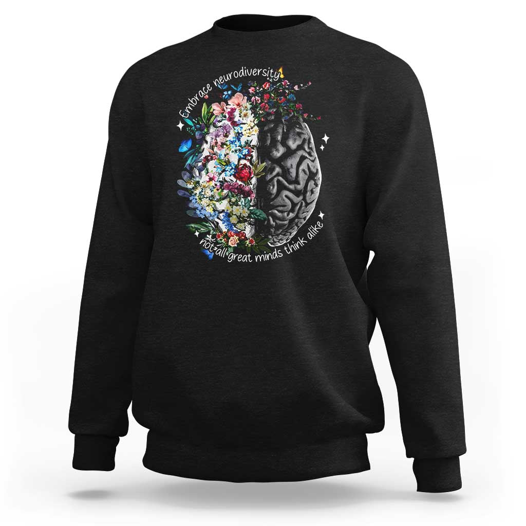 Autism Awareness Sweatshirt Neurodiversity All Great Minds Don't Mind Alike