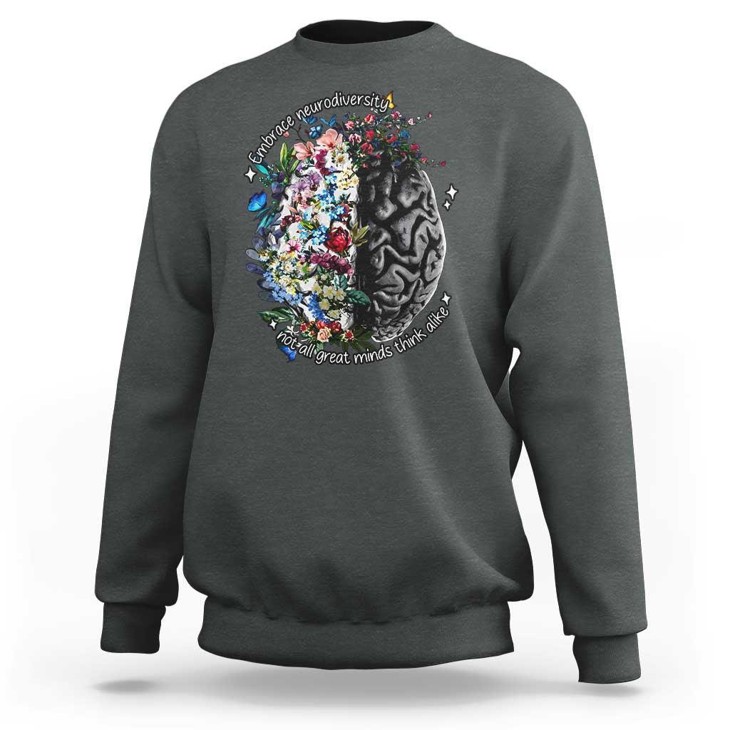 Autism Awareness Sweatshirt Neurodiversity All Great Minds Don't Mind Alike