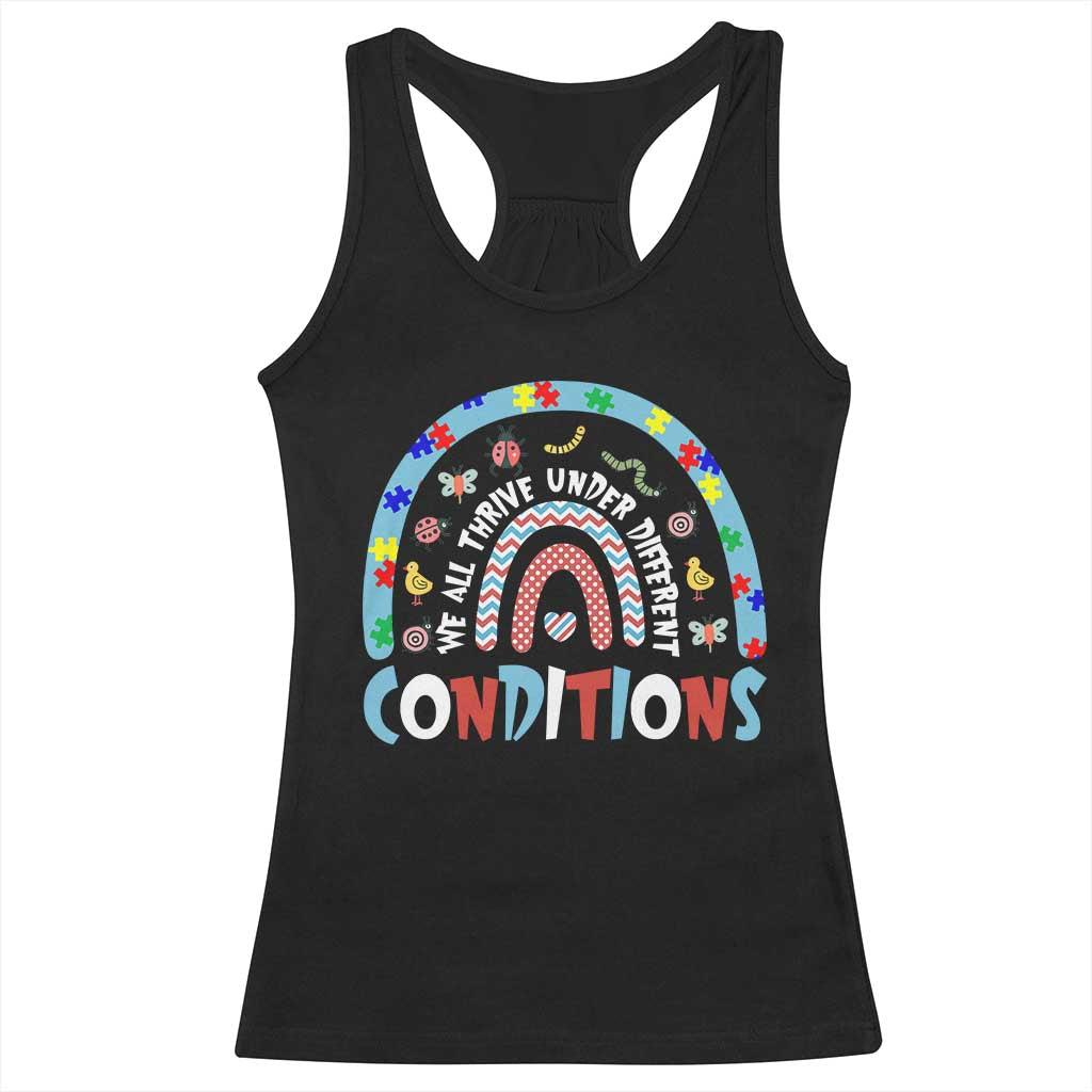 Autism Awareness Racerback Tank Top Sped Education Teacher Rainbow Reading
