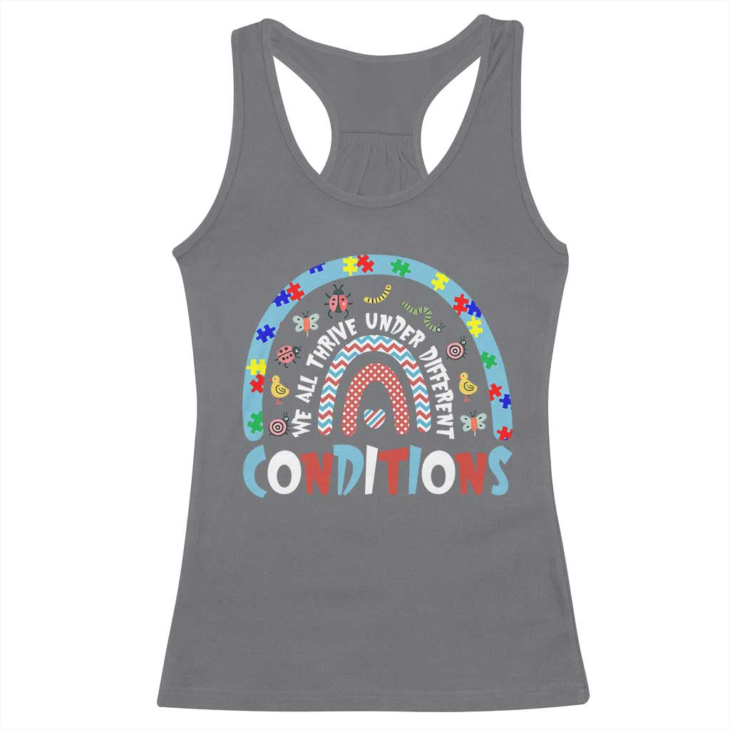 Autism Awareness Racerback Tank Top Sped Education Teacher Rainbow Reading