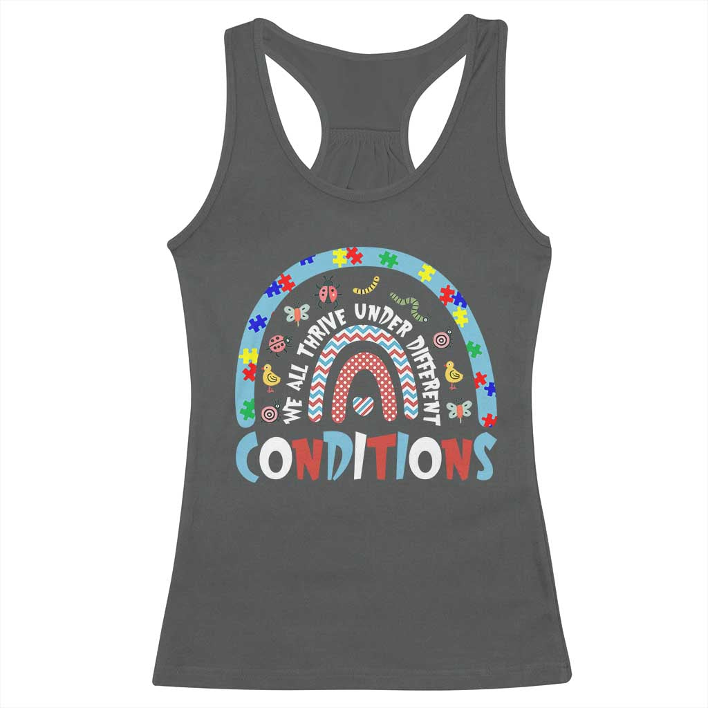 Autism Awareness Racerback Tank Top Sped Education Teacher Rainbow Reading