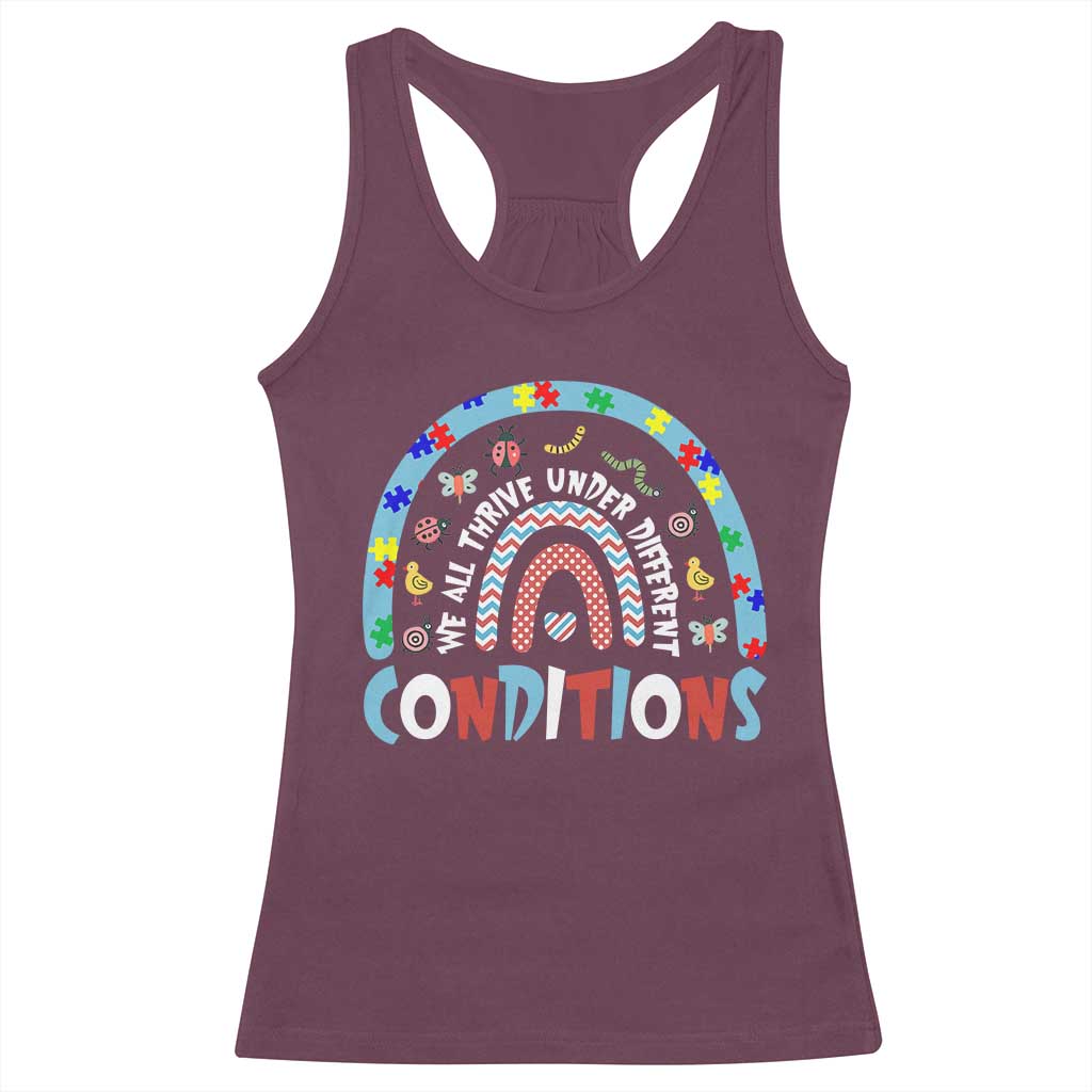 Autism Awareness Racerback Tank Top Sped Education Teacher Rainbow Reading