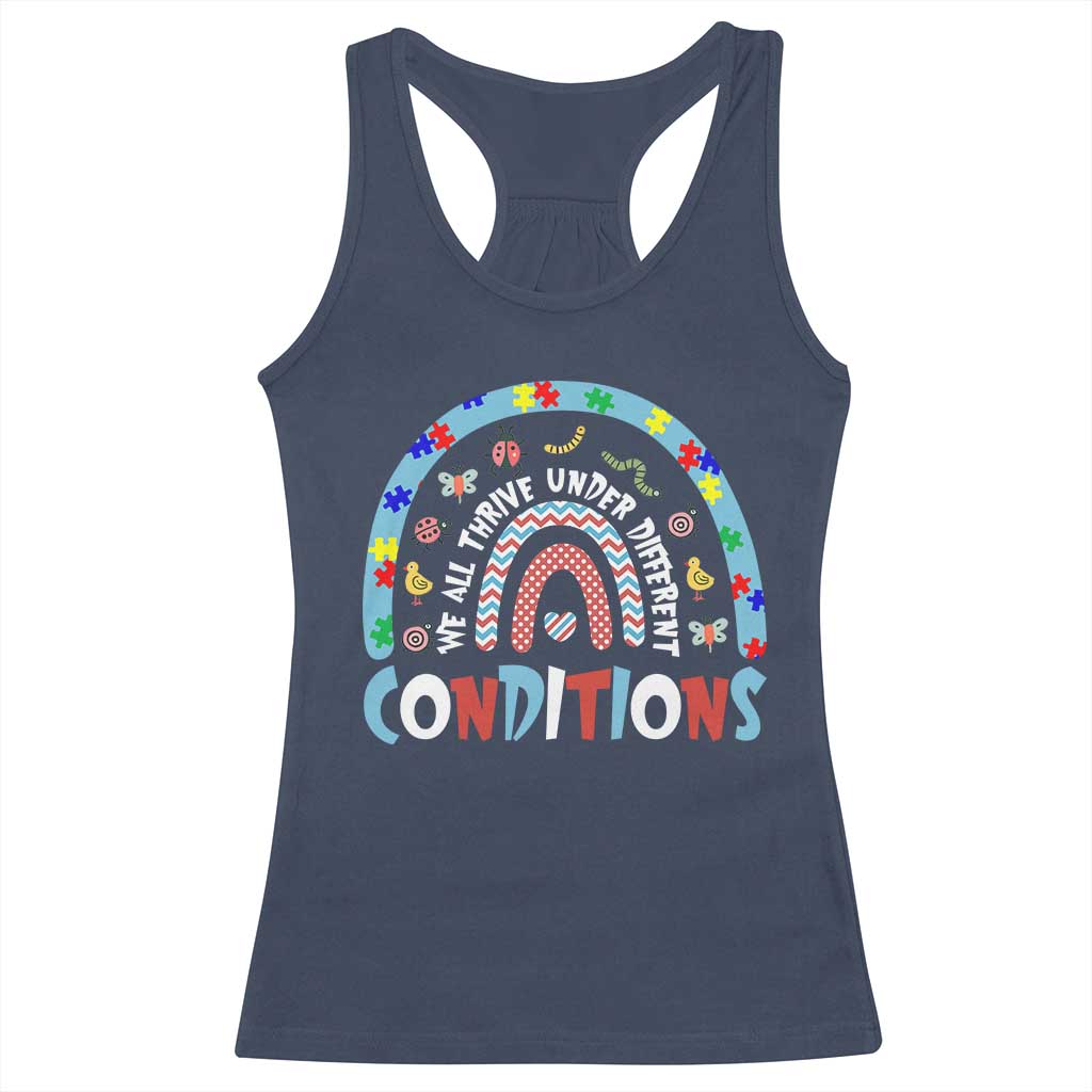 Autism Awareness Racerback Tank Top Sped Education Teacher Rainbow Reading
