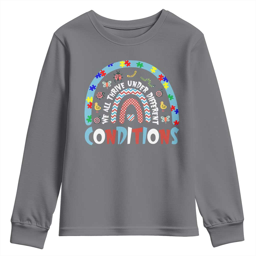 Autism Awareness Youth Sweatshirt Sped Education Teacher Rainbow Reading
