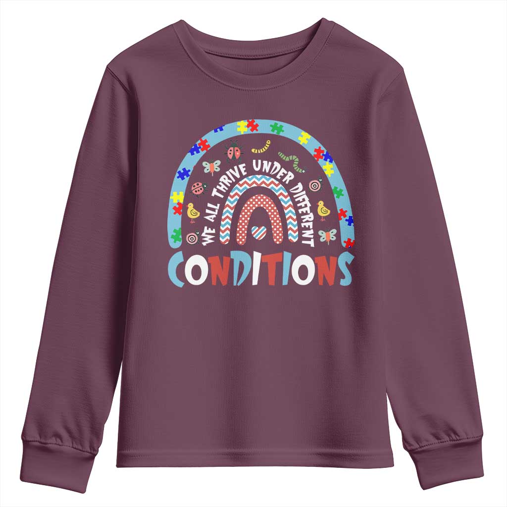 Autism Awareness Youth Sweatshirt Sped Education Teacher Rainbow Reading