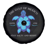 Gulf of Mexico Spare Tire Cover Texas Alabama Florida Beach Turtle Hibiscus