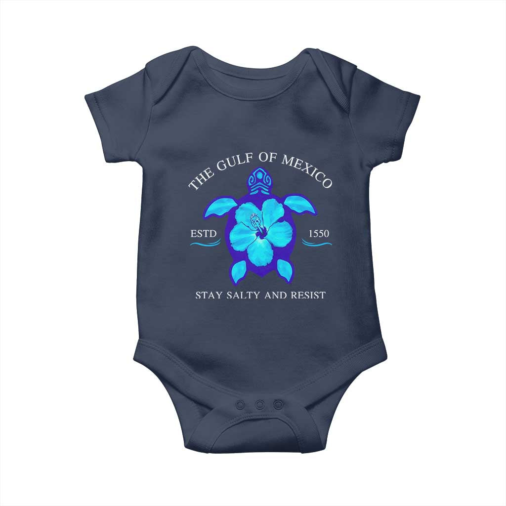 Gulf of Mexico Baby Onesie Texas Alabama Florida Beach Turtle Hibiscus
