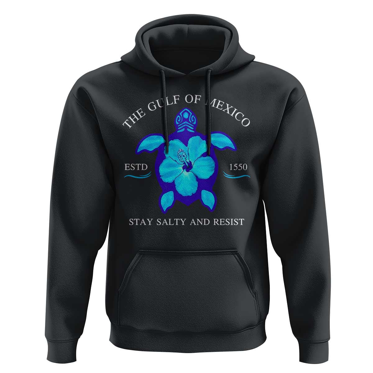 Gulf of Mexico Hoodie Texas Alabama Florida Beach Turtle Hibiscus