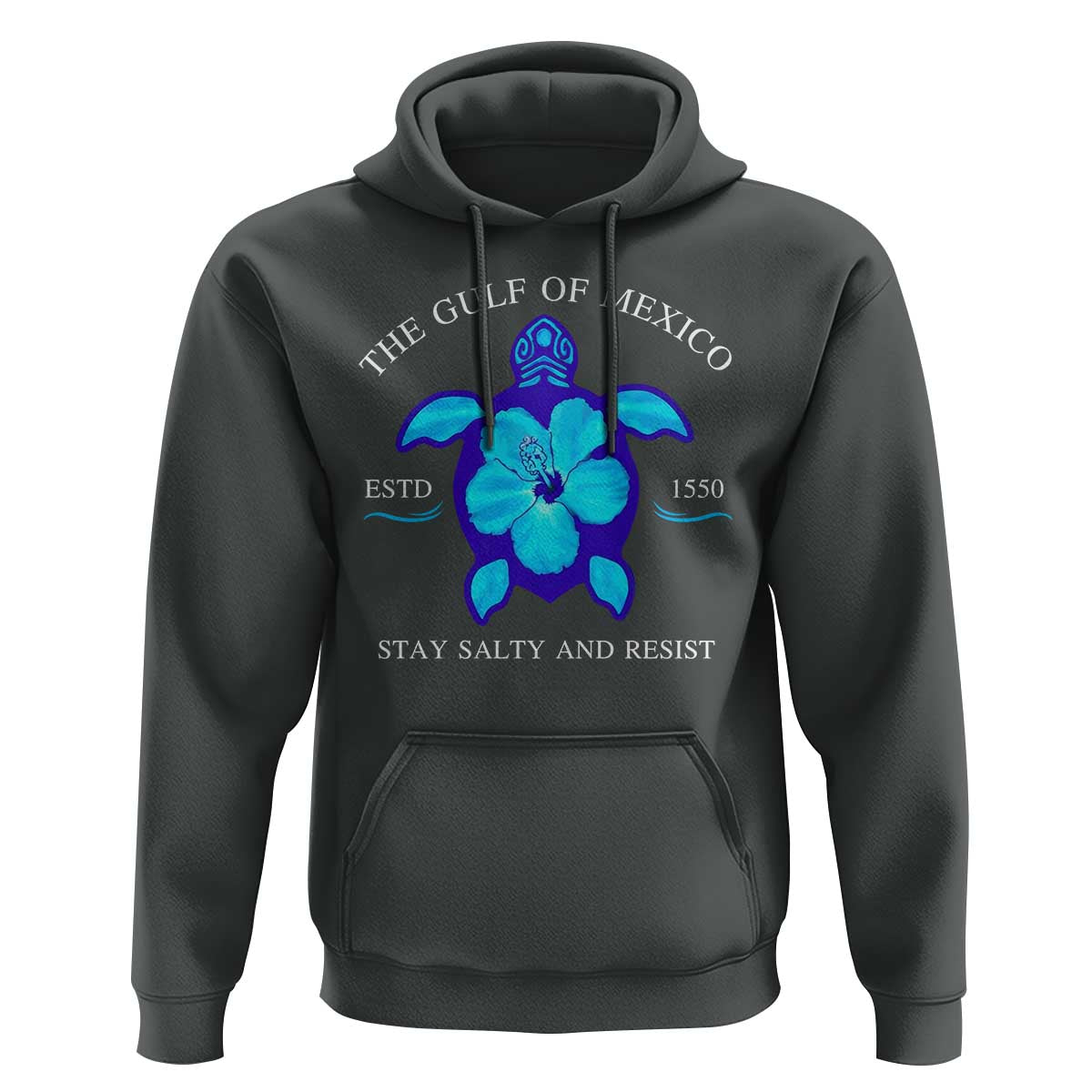 Gulf of Mexico Hoodie Texas Alabama Florida Beach Turtle Hibiscus
