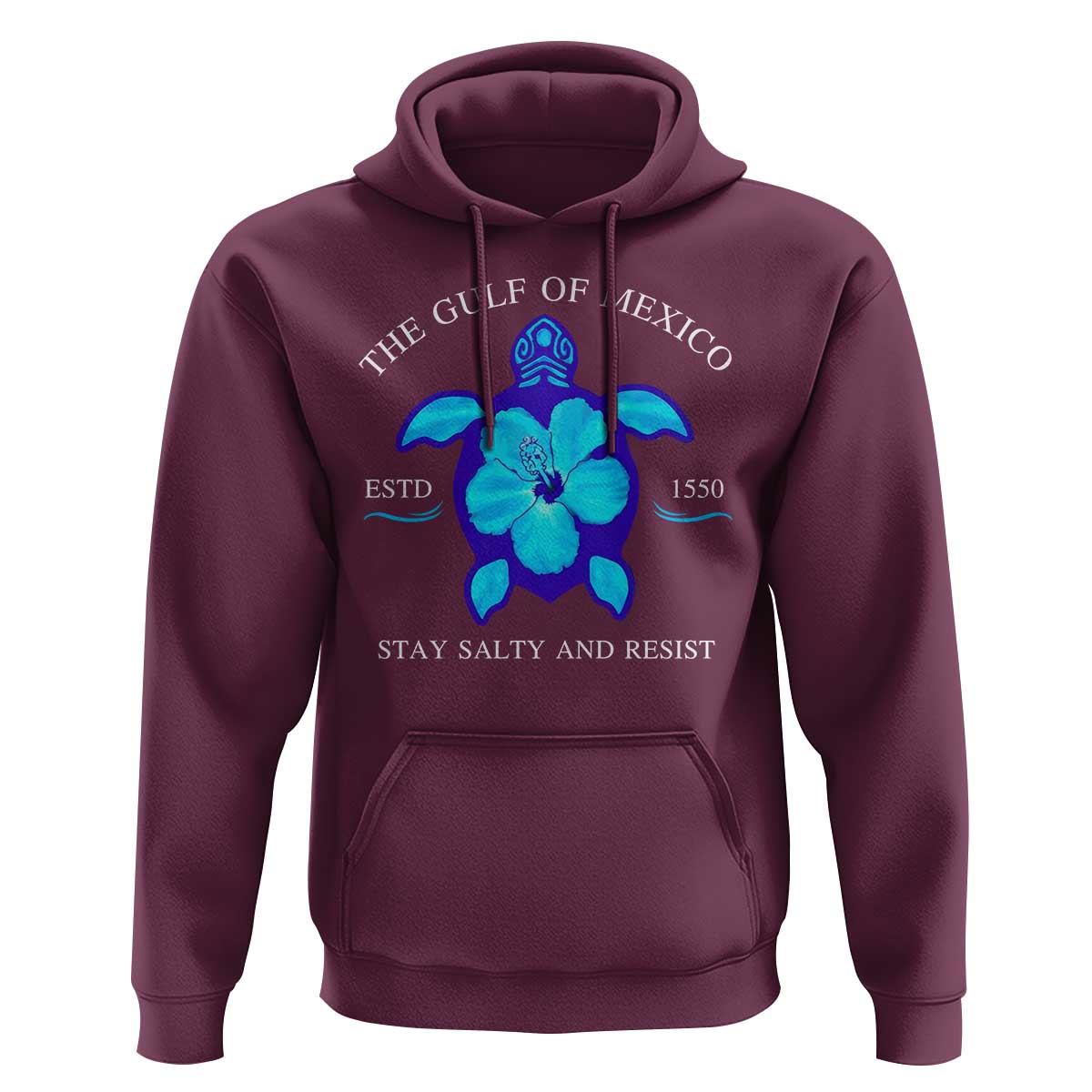 Gulf of Mexico Hoodie Texas Alabama Florida Beach Turtle Hibiscus