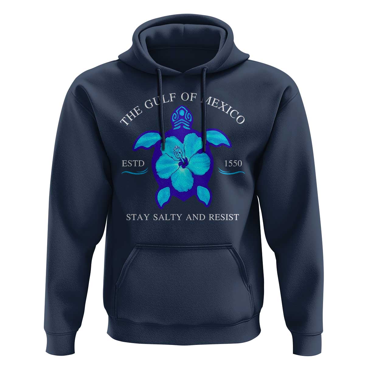 Gulf of Mexico Hoodie Texas Alabama Florida Beach Turtle Hibiscus
