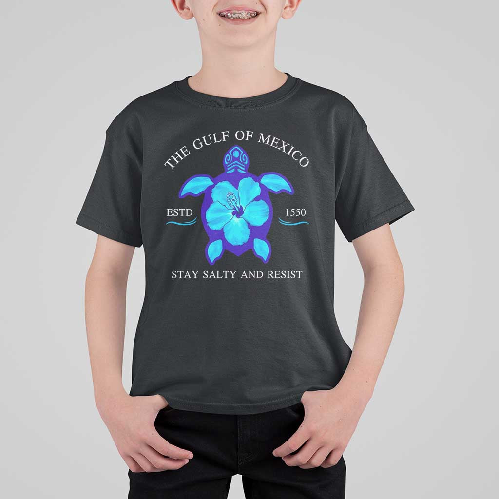 Gulf of Mexico T Shirt For Kid Texas Alabama Florida Beach Turtle Hibiscus