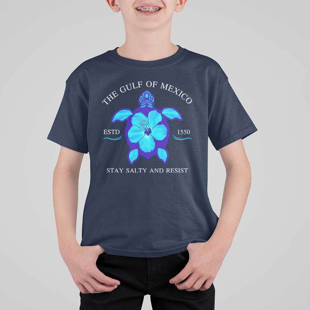 Gulf of Mexico T Shirt For Kid Texas Alabama Florida Beach Turtle Hibiscus