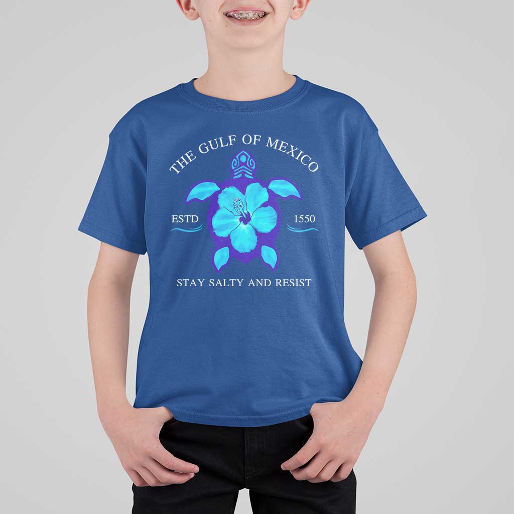 Gulf of Mexico T Shirt For Kid Texas Alabama Florida Beach Turtle Hibiscus
