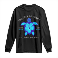 Gulf of Mexico Long Sleeve Shirt Texas Alabama Florida Beach Turtle Hibiscus