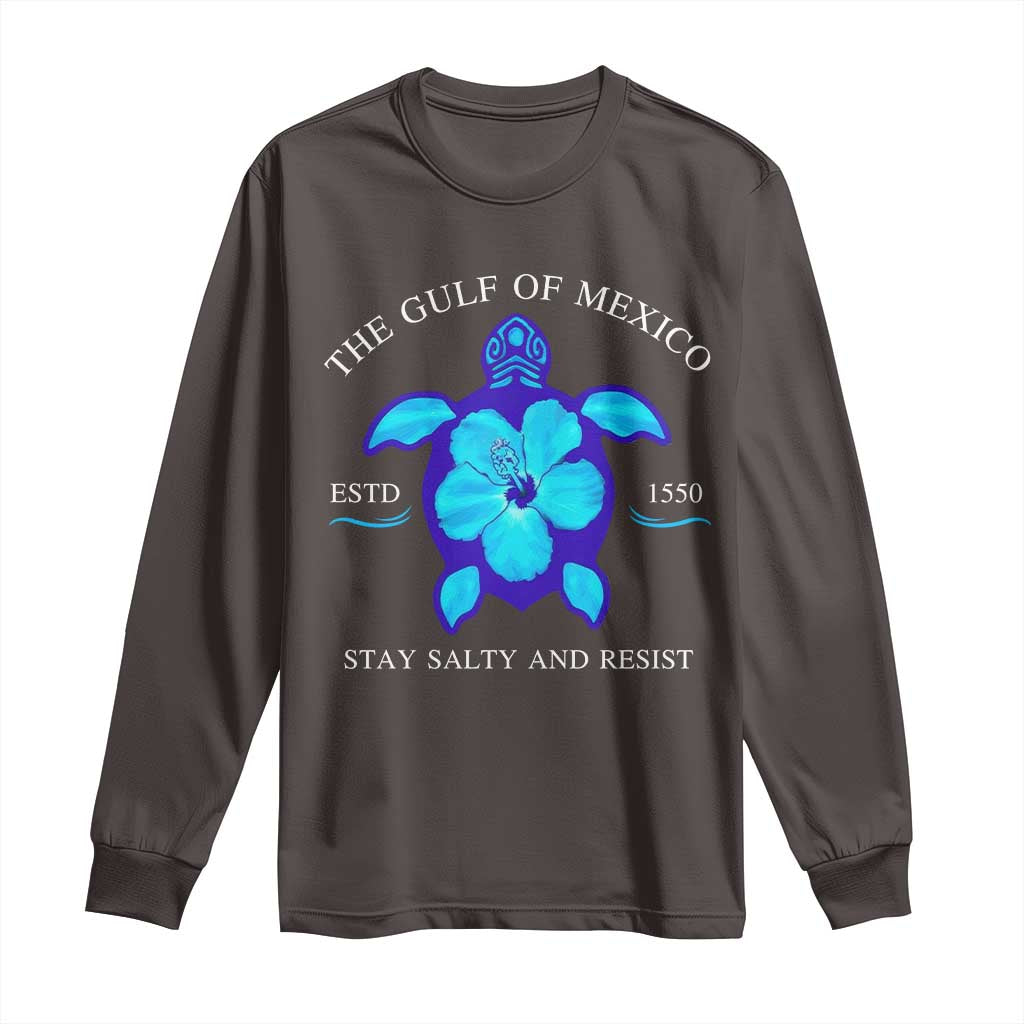 Gulf of Mexico Long Sleeve Shirt Texas Alabama Florida Beach Turtle Hibiscus