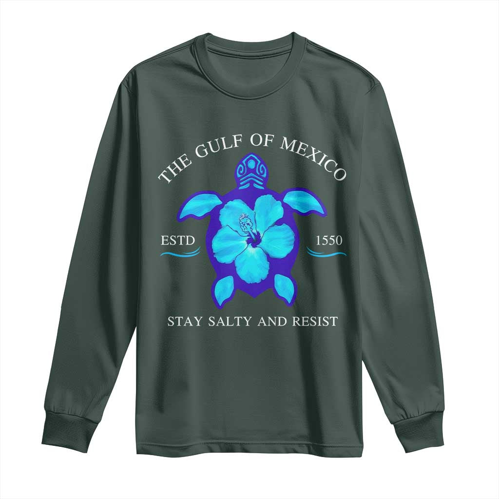 Gulf of Mexico Long Sleeve Shirt Texas Alabama Florida Beach Turtle Hibiscus