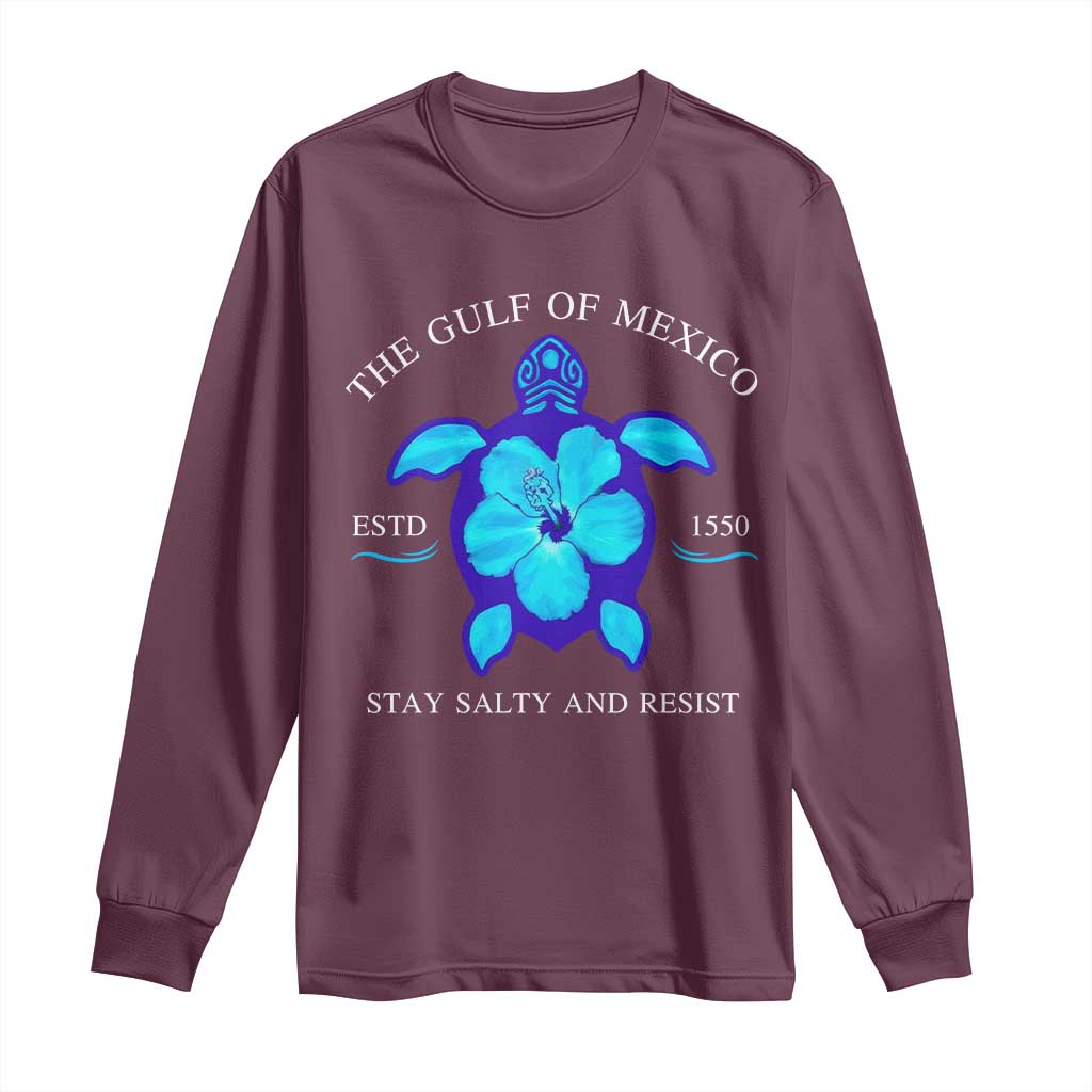 Gulf of Mexico Long Sleeve Shirt Texas Alabama Florida Beach Turtle Hibiscus