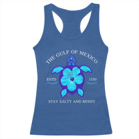 Gulf of Mexico Racerback Tank Top Texas Alabama Florida Beach Turtle Hibiscus