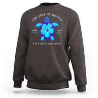 Gulf of Mexico Sweatshirt Texas Alabama Florida Beach Turtle Hibiscus