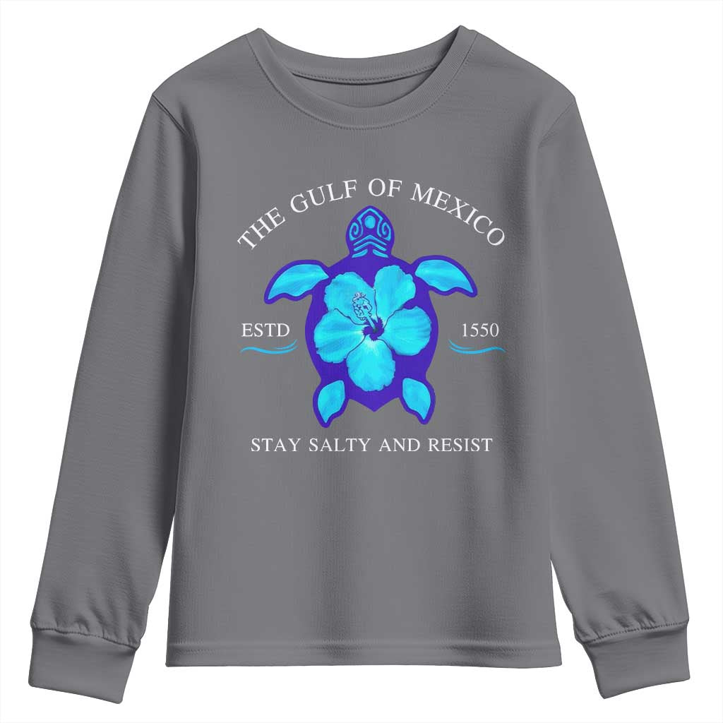 Gulf of Mexico Youth Sweatshirt Texas Alabama Florida Beach Turtle Hibiscus