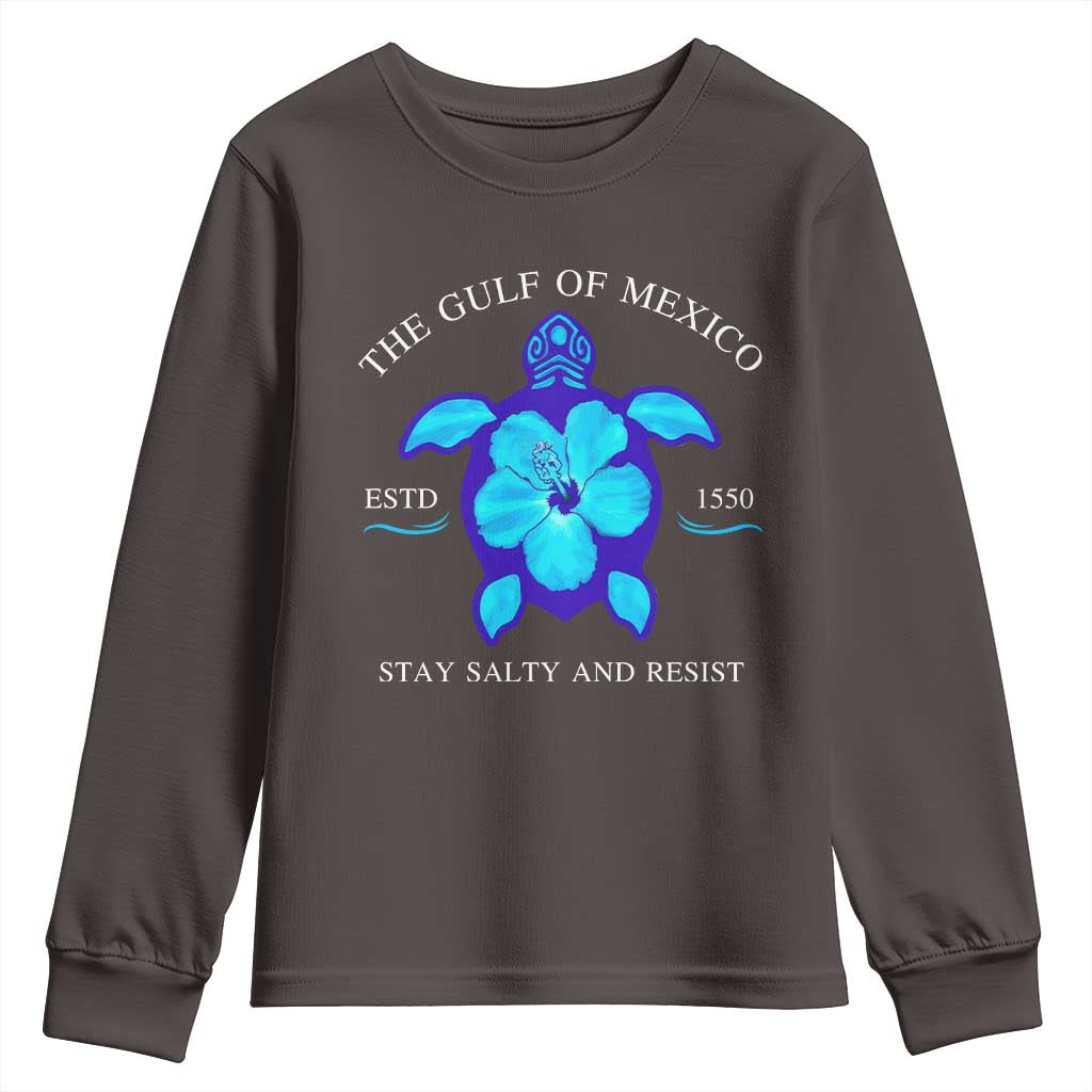 Gulf of Mexico Youth Sweatshirt Texas Alabama Florida Beach Turtle Hibiscus