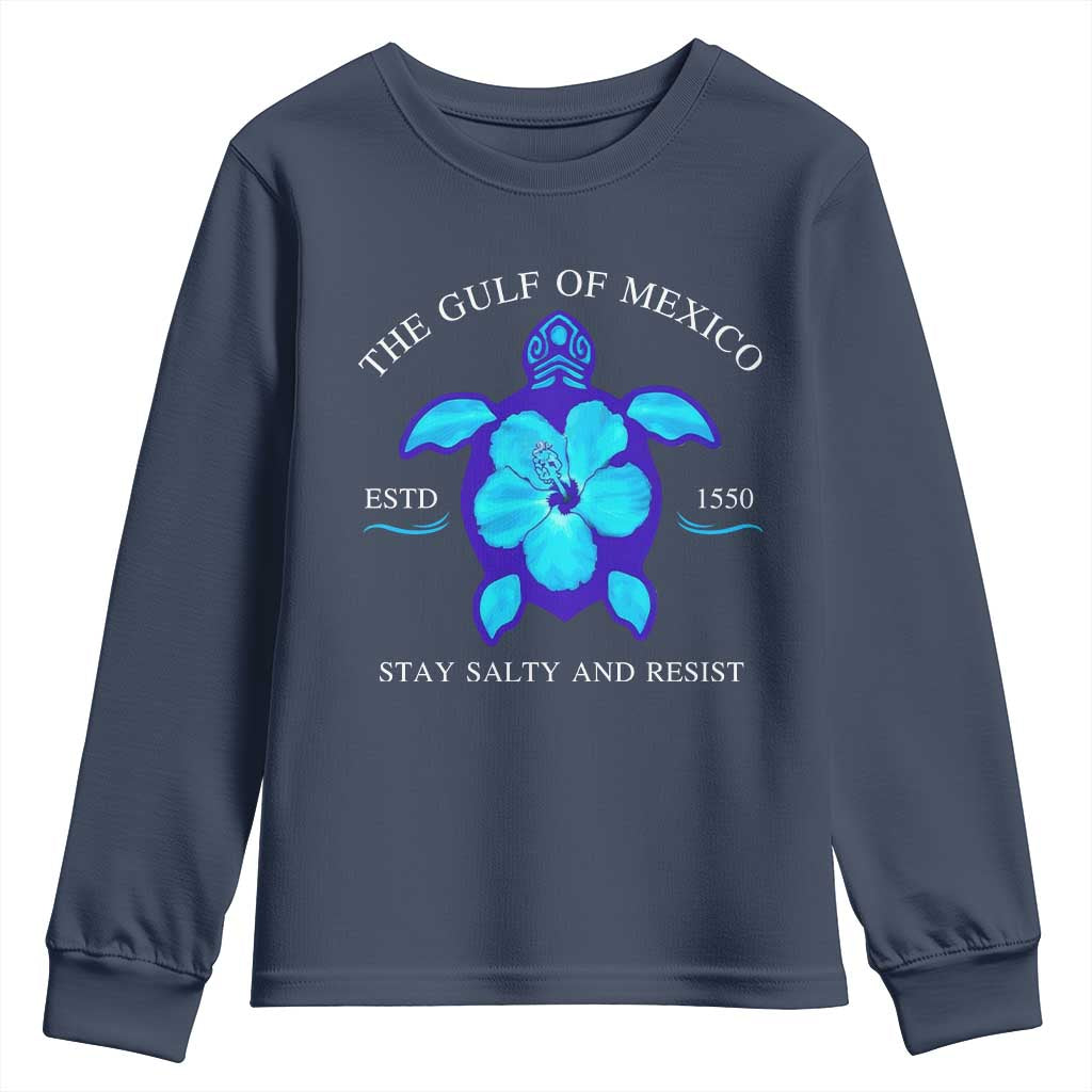 Gulf of Mexico Youth Sweatshirt Texas Alabama Florida Beach Turtle Hibiscus