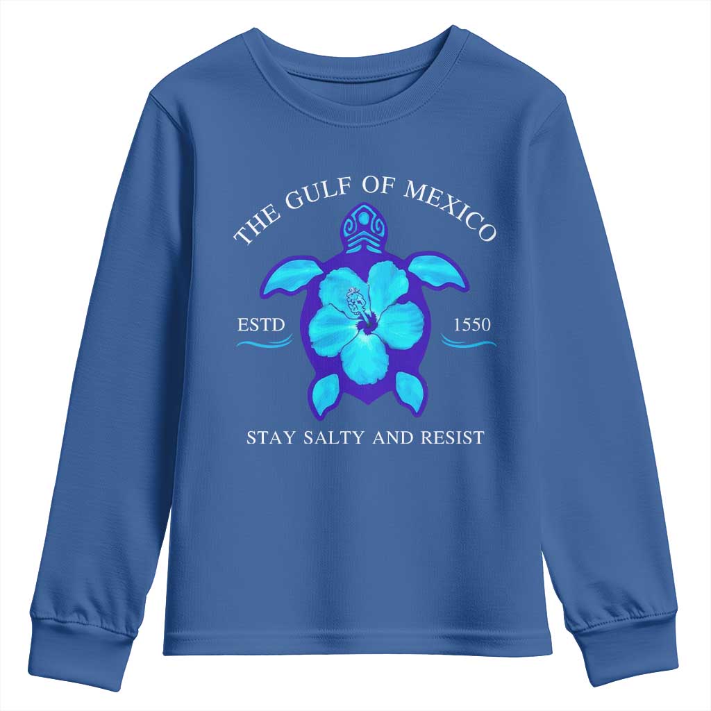 Gulf of Mexico Youth Sweatshirt Texas Alabama Florida Beach Turtle Hibiscus