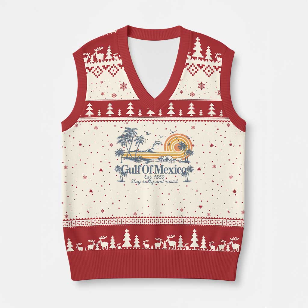 Gulf of Mexico V-Neck Knit Sweater Vest Always And Forever Resist - Wonder Print Shop