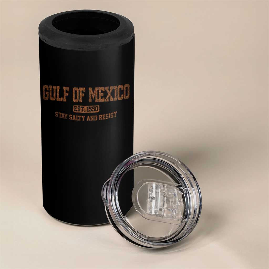Gulf of Mexico 4 in 1 Can Cooler Tumbler Est 1550 and Forever Retro Mexican Beach