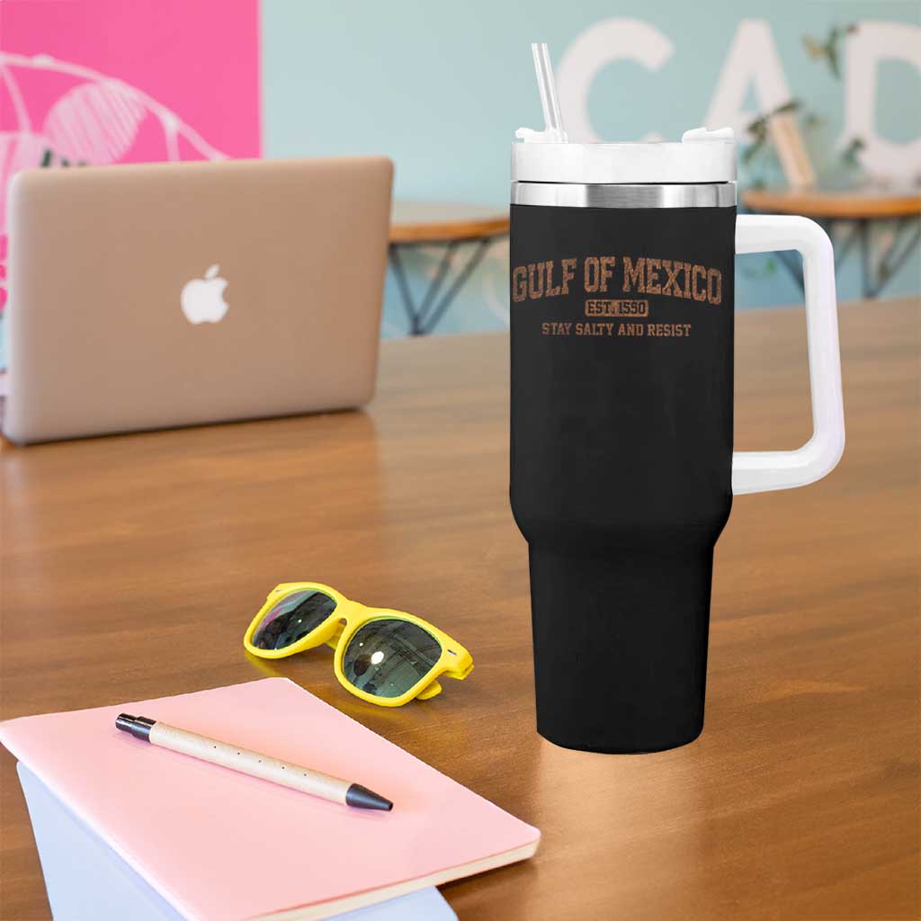 Gulf of Mexico Tumbler With Handle Est 1550 and Forever Retro Mexican Beach