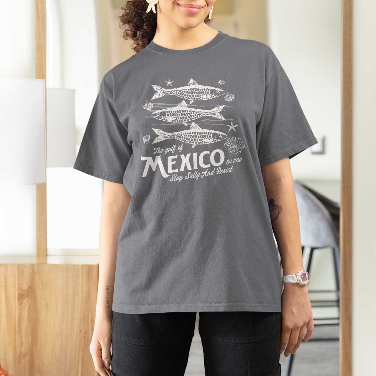 Gulf of Mexico T Shirt For Women Golfo de México 1550 Texas Alabama Florida Beach
