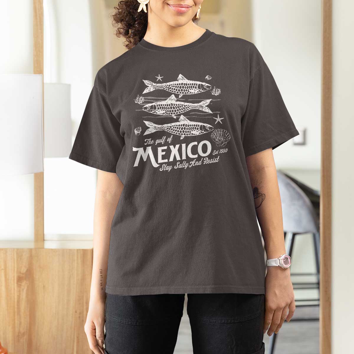 Gulf of Mexico T Shirt For Women Golfo de México 1550 Texas Alabama Florida Beach