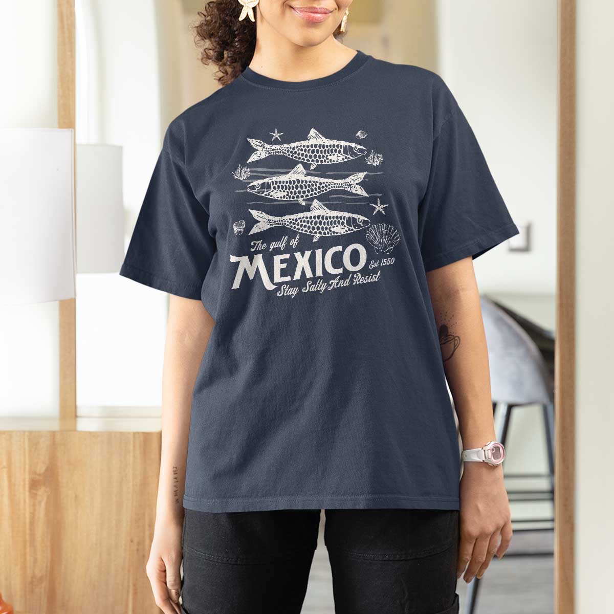 Gulf of Mexico T Shirt For Women Golfo de México 1550 Texas Alabama Florida Beach