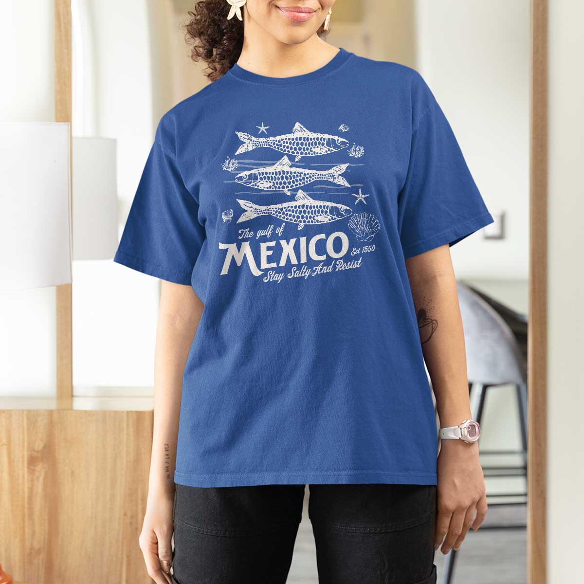 Gulf of Mexico T Shirt For Women Golfo de México 1550 Texas Alabama Florida Beach
