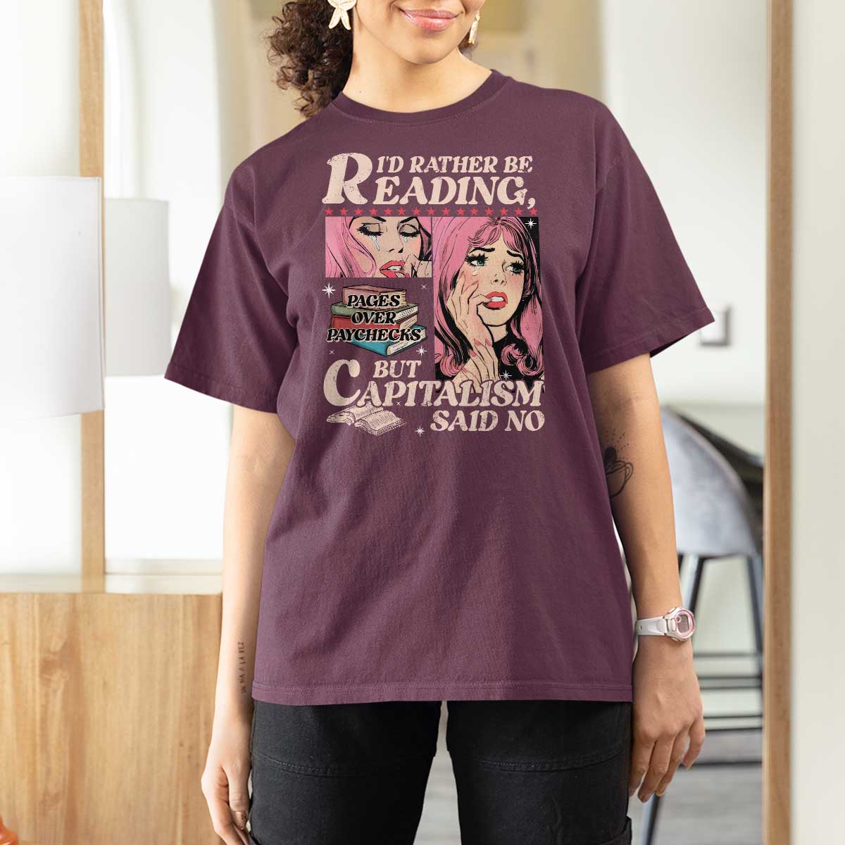 Funny Reading T Shirt For Women Hilarious Bookworm Book Lover Reader Gift TS10