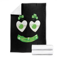 Funny Irish St Patricks Day Shamrock Throw Blanket Green Eggs Smile Brunch Breakfast