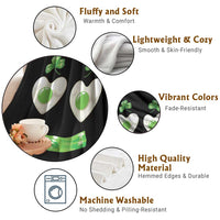 Funny Irish St Patricks Day Shamrock Throw Blanket Green Eggs Smile Brunch Breakfast