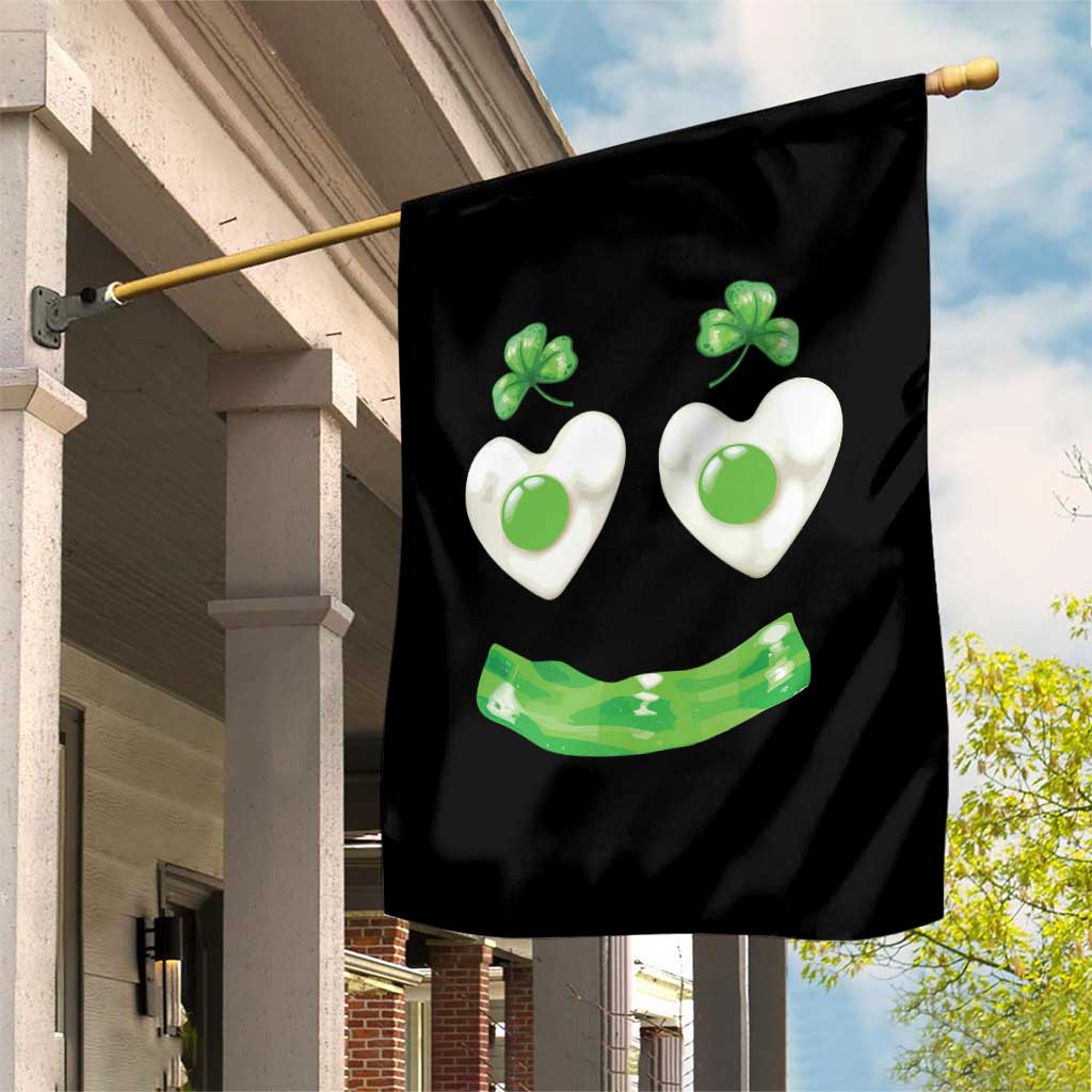 Funny Irish St Patricks Day Shamrock Garden Flag Green Eggs Smile Brunch Breakfast