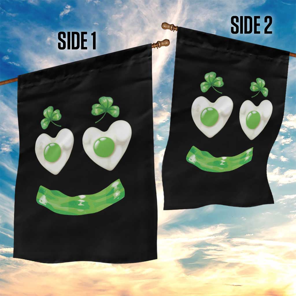 Funny Irish St Patricks Day Shamrock Garden Flag Green Eggs Smile Brunch Breakfast