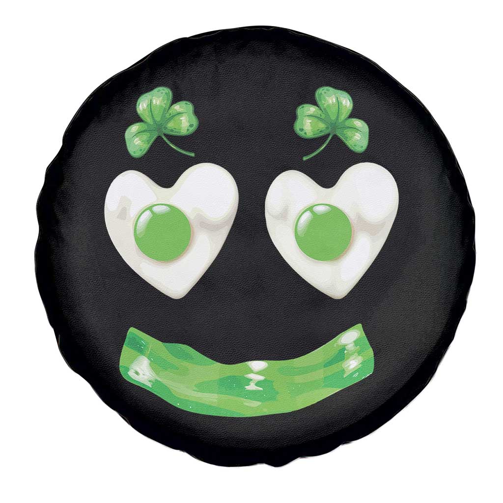 Funny Irish St Patricks Day Shamrock Spare Tire Cover Green Eggs Smile Brunch Breakfast