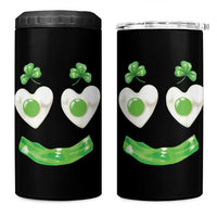 Funny Irish St Patricks Day Shamrock 4 in 1 Can Cooler Tumbler Green Eggs Smile Brunch Breakfast